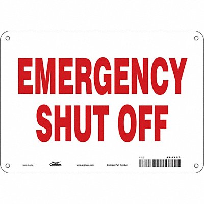 CONDOR 469J53 Safety Sign 7 in x 10 in Aluminum
