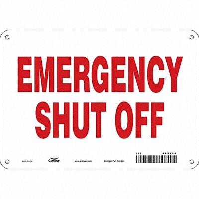 CONDOR 469J56 Safety Sign 7 in x 10 in Polyethylene