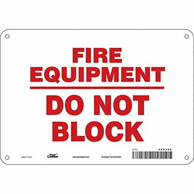 CONDOR 469J62 Safety Sign 7 in x 10 in Polyethylene