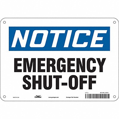 CONDOR 469J66 Safety Sign 7 in x 10 in Aluminum