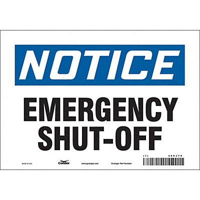 CONDOR 469J70 Safety Sign 7 in x 10 in Vinyl