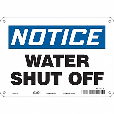 CONDOR 469J72 Safety Sign 7 in x 10 in Aluminum