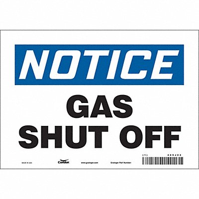 CONDOR 469J82 Safety Sign 7 in x 10 in Vinyl