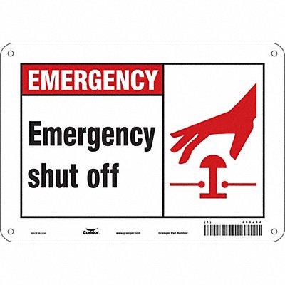 CONDOR 469J84 Safety Sign 7 in x 10 in Aluminum