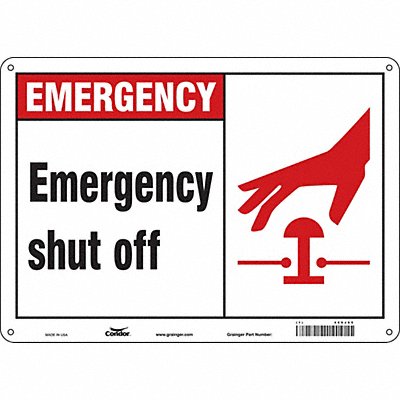 CONDOR 469J85 Safety Sign 10 in x 14 in Aluminum