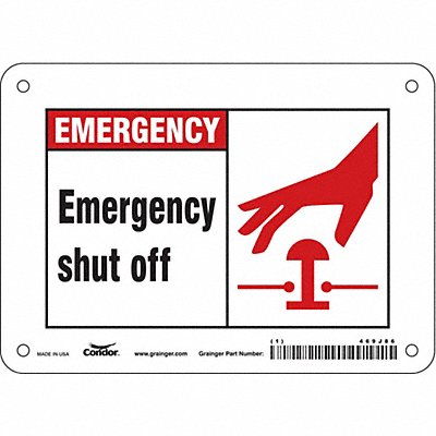 CONDOR 469J86 Safety Sign 5 in x 7 in Polyethylene
