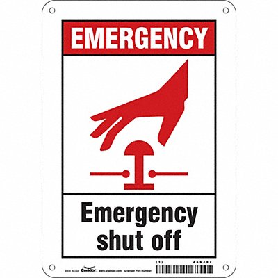 CONDOR 469J92 Safety Sign 10 in x 7 in Aluminum