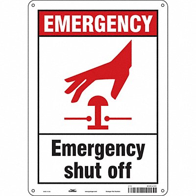 CONDOR 469J93 Safety Sign 14 in x 10 in Aluminum