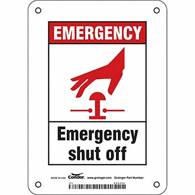 CONDOR 469J94 Safety Sign 7 in x 5 in Polyethylene