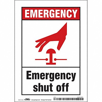 CONDOR 469J97 Safety Sign 7 in x 5 in Vinyl