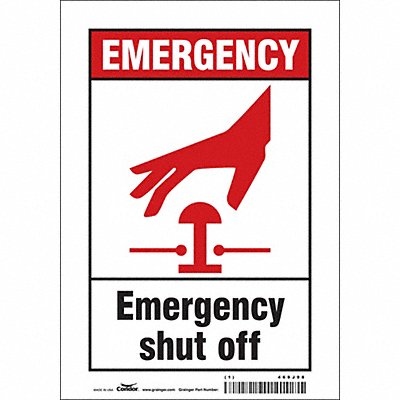 CONDOR 469J98 Safety Sign 10 in x 7 in Vinyl