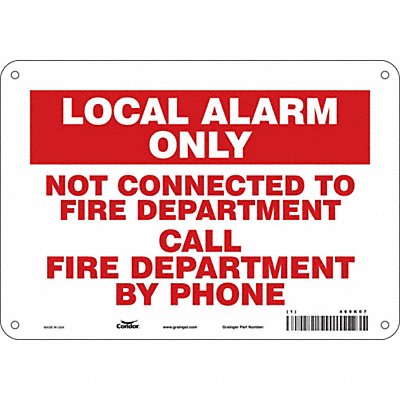 CONDOR 469K07 Safety Sign 7 in x 10 in Aluminum