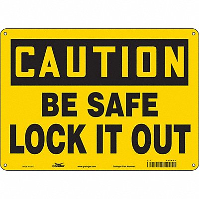 CONDOR 469K58 Safety Sign 10 inx14 in Polyethylene