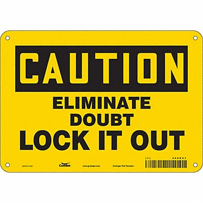 CONDOR 469K61 K0102 Safety Sign 7 in x 10 in Aluminum