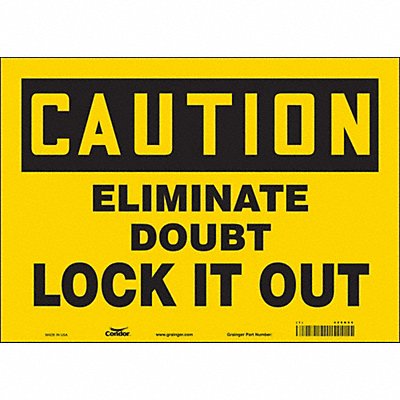CONDOR 469K66 K0102 Safety Sign 10 in x 14 in Vinyl