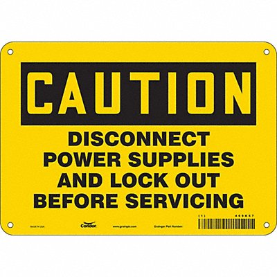 CONDOR 469K67 Safety Sign 7 in x 10 in Aluminum