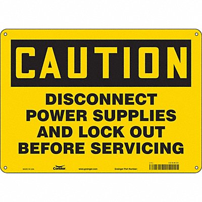 CONDOR 469K68 Safety Sign 10 in x 14 in Aluminum