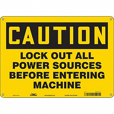 CONDOR 469K74 Safety Sign 10 in x 14 in Aluminum