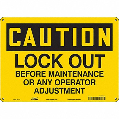 CONDOR 469K80 Safety Sign 10 in x 14 in Aluminum