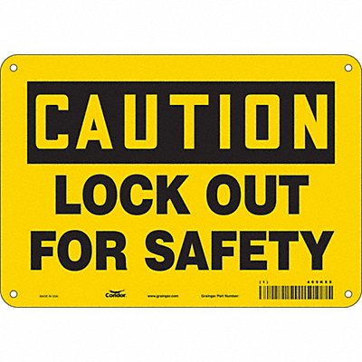 CONDOR 469K85 Safety Sign 7 in x 10 in Aluminum