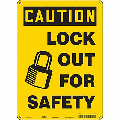 CONDOR 469K92 Safety Sign 14 inx10 in Aluminum