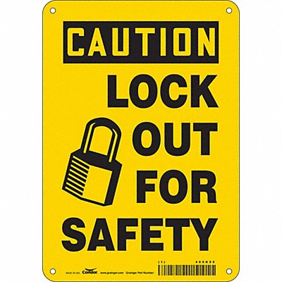 CONDOR 469K95 Safety Sign 10 inx7 in Polyethylene