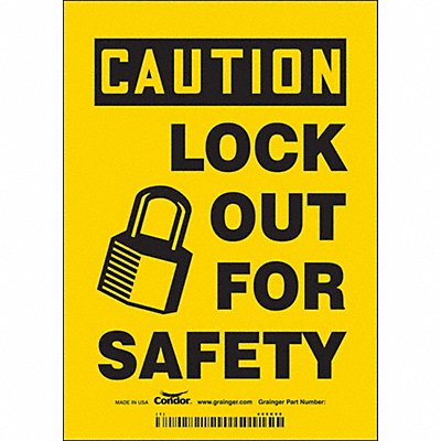CONDOR 469K98 Safety Sign 7 inx5 in Vinyl