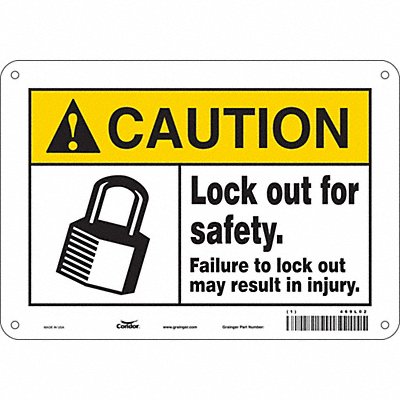 CONDOR 469L02 K0107 Safety Sign 7 in x 10 in Aluminum