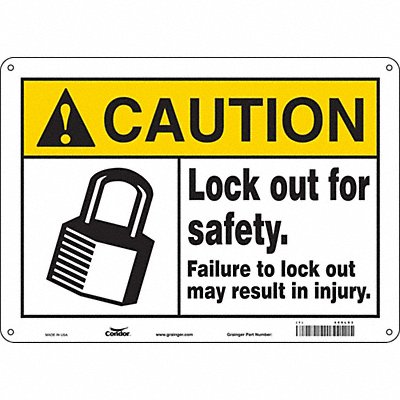CONDOR 469L03 K0107 Safety Sign 10 in x 14 in Aluminum