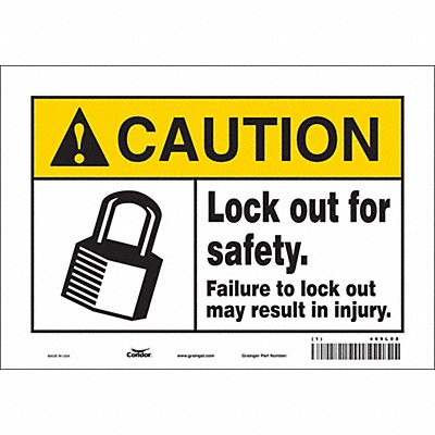 CONDOR 469L08 K0107 Safety Sign 7 in x 10 in Vinyl
