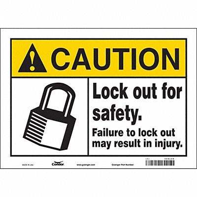 CONDOR 469L09 K0107 Safety Sign 10 in x 14 in Vinyl