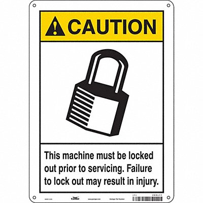 CONDOR 469L11 Safety Sign 14 in x 10 in Aluminum