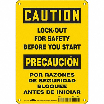 CONDOR 469L24 Safety Sign 10 inx7 in Aluminum
