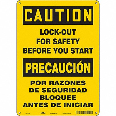 CONDOR 469L27 Safety Sign 14 in x 10 in Polyethylene