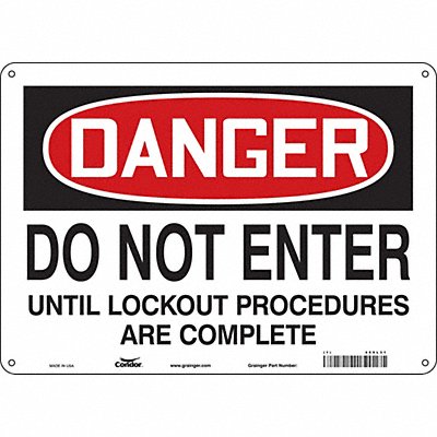 CONDOR 469L31 Safety Sign 10 inx14 in Aluminum