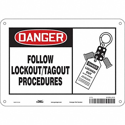 CONDOR 469L49 Safety Sign 7 in x 10 in Aluminum