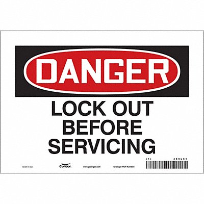 CONDOR 469L61 Safety Sign 7 inx10 in Vinyl