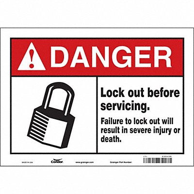 CONDOR 469L68 Safety Sign 10 in x 14 in Vinyl