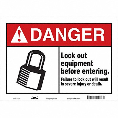 CONDOR 469L78 Safety Sign 10 inx14 in Polyethylene