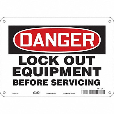 CONDOR 469L81 Safety Sign 7 in x 10 in Aluminum