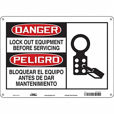 CONDOR 469L88 Safety Sign 10 inx14 in Aluminum