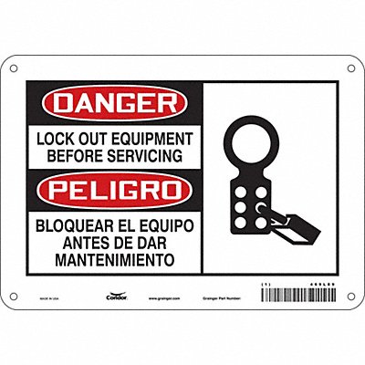 CONDOR 469L89 Safety Sign 7 inx10 in Polyethylene