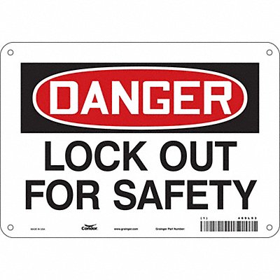 CONDOR 469L93 Safety Sign 7 in x 10 in Aluminum