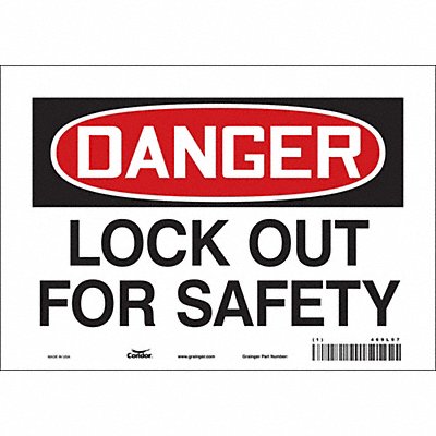 CONDOR 469L97 Safety Sign 7 inx10 in Vinyl