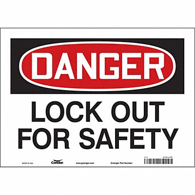 CONDOR 469L98 Safety Sign 10 in x 14 in Vinyl