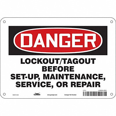 CONDOR 469L99 Safety Sign 7 in x 10 in Aluminum