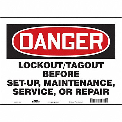CONDOR 469M05 Safety Sign 10 in x 14 in Vinyl