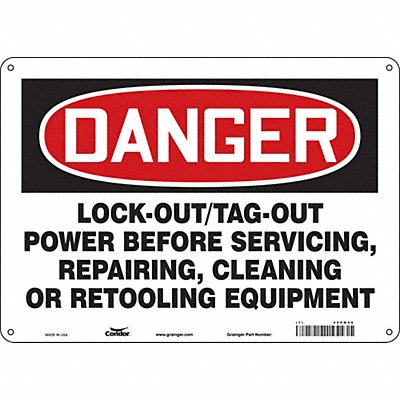 CONDOR 469M06 Safety Sign 7 in x 10 in Aluminum