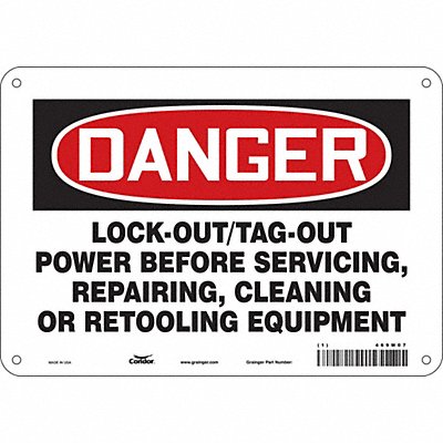 CONDOR 469M07 Safety Sign 10 inx14 in Aluminum