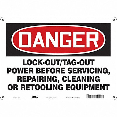 CONDOR 469M08 Safety Sign 7 inx10 in Polyethylene